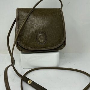 Mark Cross Vintage Mini Green Khaki Leather Crossbody Bag